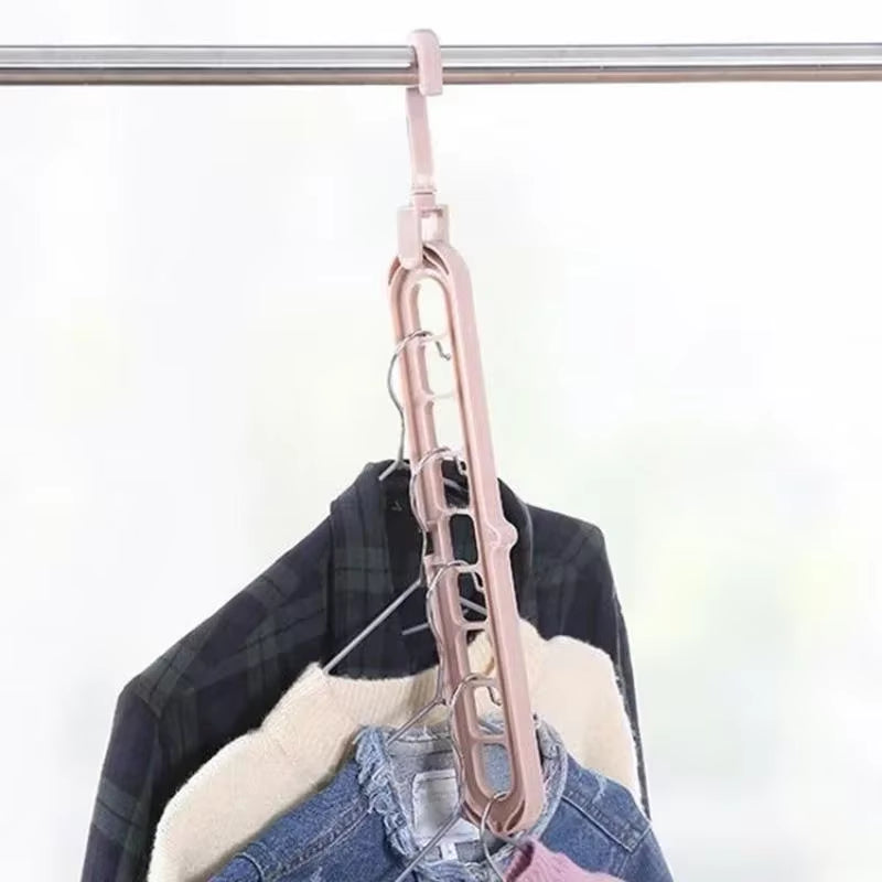 9 Hole Clothes Hanger Space Saving Clothes Hanger Magic Clothes Hanger Multifunctional Drying Rack Wardrobe Storage Organizer