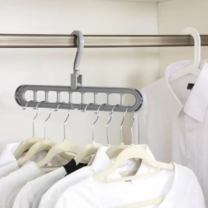 9 Hole Clothes Hanger Space Saving Clothes Hanger Magic Clothes Hanger Multifunctional Drying Rack Wardrobe Storage Organizer
